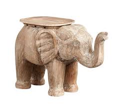 Elephant Side Table Washed Natural