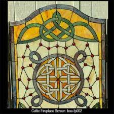 Celtic Fireplace Screen Stained Glass