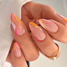 almond shaped fake nails um press