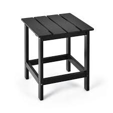 Square Wood Patio End Table With