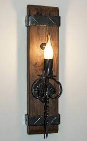 Rustic Wall Light Wood And Wrought