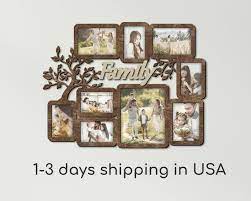 Wooden Family Photo Frame Collage