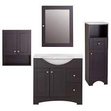 The beautiful daria 80 double bathroom vanity set with mirror stands out in any bathroom with strong, clean lines, raised panels and elegant counters with square sinks. Glacier Bay Del Mar 4 Piece Bath Suite In Espresso With 37 In Bath Vanity With Top Linen Cabinet Wall Cabinet Medicine Cabinet Bsdm36mcp4com E The Home Depot