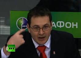 Pointing out: Andrei Nazarov tells officials that he was hit in the head by a missile during the incident - article-2058991-0EB7CB8F00000578-876_468x336