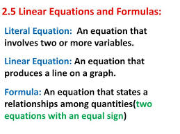ppt 2 5 linear equations and formulas