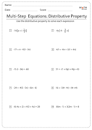 multi step equations worksheets math