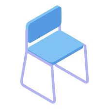 Blue Kitchen Chair Icon Isometric Of