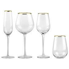 Gold Rim White Wine Glass Glassware