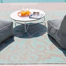 summer quai turquoise outdoor rug