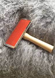 small sheepskin rug brush slicker with