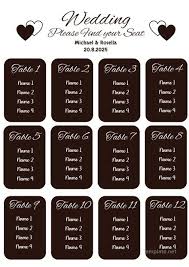 Free Table Seating Chart Seating Chart Template Seating