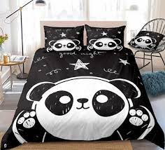 girl bed set panda quilt cover