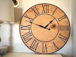 Large Flat Sawn White Oak Wall Clock
