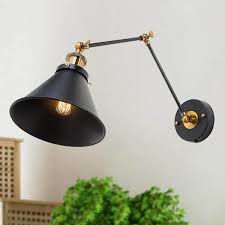 Lnc Black Swing Arm Wall Lamp Modern