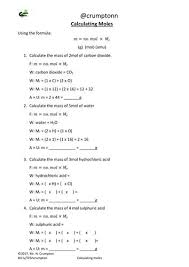 gcse chemistry moles calculations