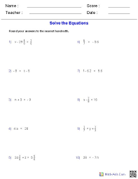 8th Grade Math Problems Algebra Worksheets