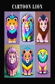 3d carton cartoon lion characters
