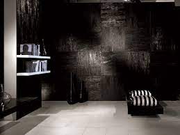 black tile wall for living room