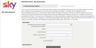 Retourenschein vordruck / retourenschein drucken : Sky Receiver Zuruckschicken Adresse Retourenlabel Und Inhalt