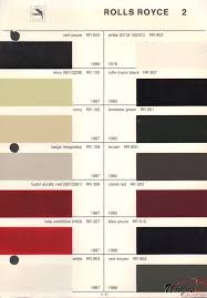 Rolls Royce Paint Chart Color Reference