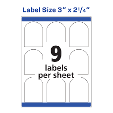 We offer easy to use templates for all label sizes or and types. Avery Arched Labels Permanent Adhesive 2 1 4 X 3 90 Labels 22809 Avery Com