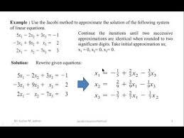 Jacobi Iteration Method To Solve Linear