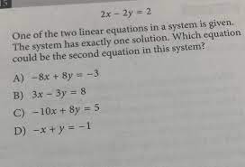 2x 2y 2 One Of The Two Linear Equations
