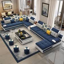 U Shaped Sectional Fabric Sofa