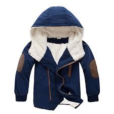 Warmshop Baby Boys Hooded With Fur Warm Winter Jacket Zipper Casual Winter Coat Clothing