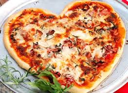 heart pizza with homemade crust