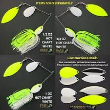 Details About Bassdozer Spinnerbaits Indiana Willow Hot Chart White Spinner Bait Baits