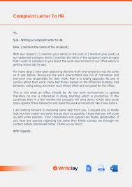 complaint letter to hr sle templates