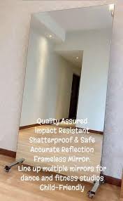 Moveable Mirror With Wheels Full