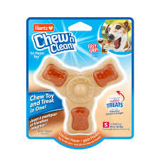 hartz chew n clean tri point dog toy