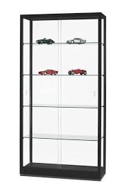 Glass Display Cabinet Black Silver