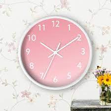 Wall Clock With Numbers Pink Blush Red