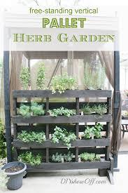 free standing pallet herb garden diy