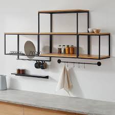 Streamline Black Metal Modular Wall Shelves