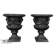 neoclical cast iron garden urns