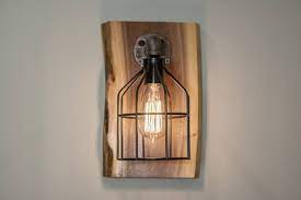 Steampunk Wood Edison Wall Sconce Light