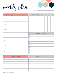 free printable weekly planner making