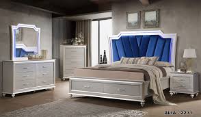 alia contemporary bedroom set in gray