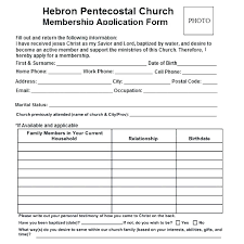 Church Member Information Form Template