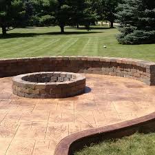 Get Stamped Concrete Patio With Firepit