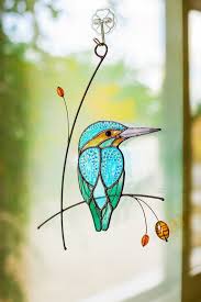Kingfisher Stained Glass Decor Stained
