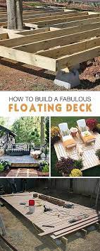 Here is a great tutorial on how to build a diy floating deck, from 'home depot'. How To Build A Fabulous Diy Floating Deck The Garden Glove Backyard Building A Floating Deck Floating Deck