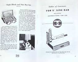 Taft Peirce Sine Bar Use Instructions And Constant Table Handbook Manual