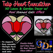 Tulip Heart Suncatcher Garden Decor