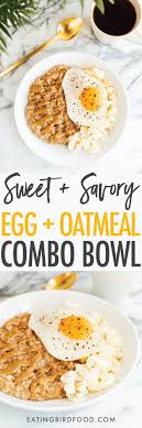 savory egg and oatmeal combo bowl