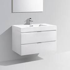wall mounted single bathroom vanity set
